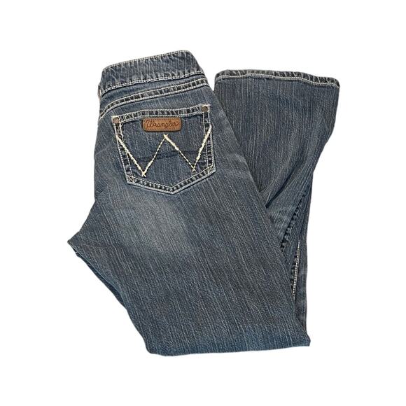 Wrangler Premium Patch Women's Stone Wash Blue Jeans Size 9 Stretch - Picture 4 of 7